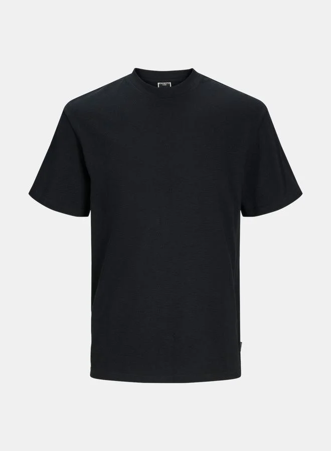 JACK & JONES Textured Round Neck T-Shirt
