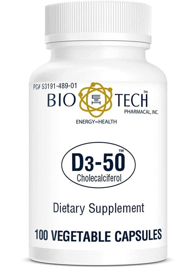 Bio-Tech Pharmacal Vitamin D3 (D3-50 50k IU, 100 Veg Count) - Image 1