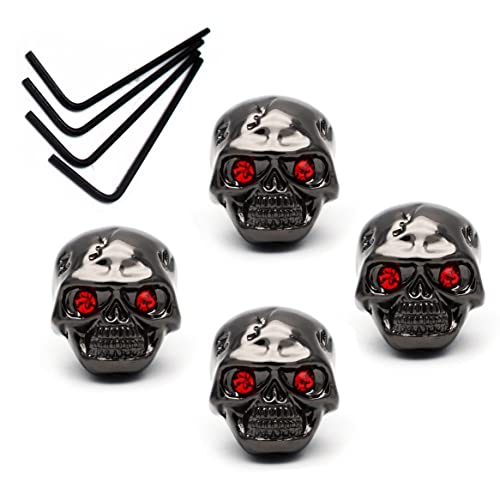 TUOREN 4pcs Skull Knob Electric Guitar Volume Tone Control Knobs for Electric Guitar Bass Replacement Parts (Black) - Image 1