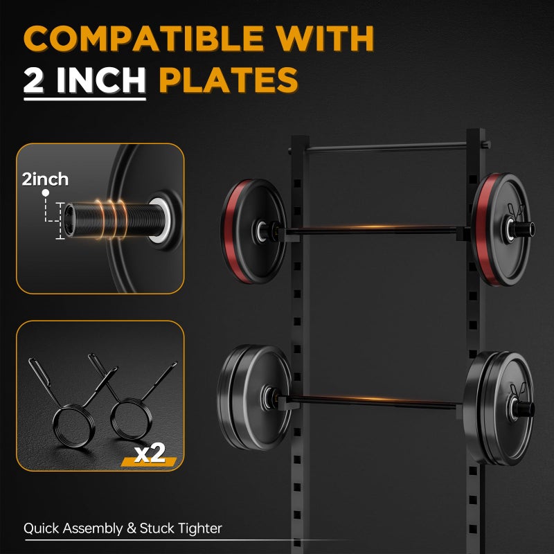 TEEMOO Olympic Barbell Bar, 47" Barbell Bar with 2 Spring Collars, Strength Training bars, Bench Press bar for Weight Lifting, Squat, Hip Thrusts, Biceps, 700lb Weight Capacity, E-Coat Finish for 2 inch Weight Plates (Black) - Image 4