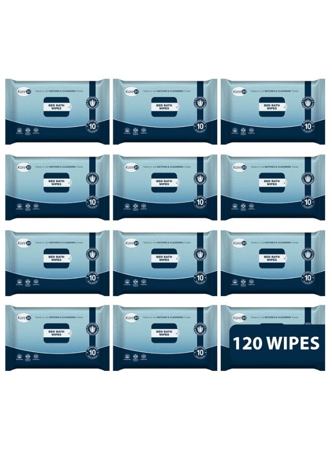 KareIn Bed Bath Wipes, Adult Wet Wipes, 120 Wipes, Pack of 12 & KareIn Classic Underpads, Large, 60 x 90 Cm, Superior Absorbency, Leak Proof, Pack of 1, 10 Count COMBO - Image 3