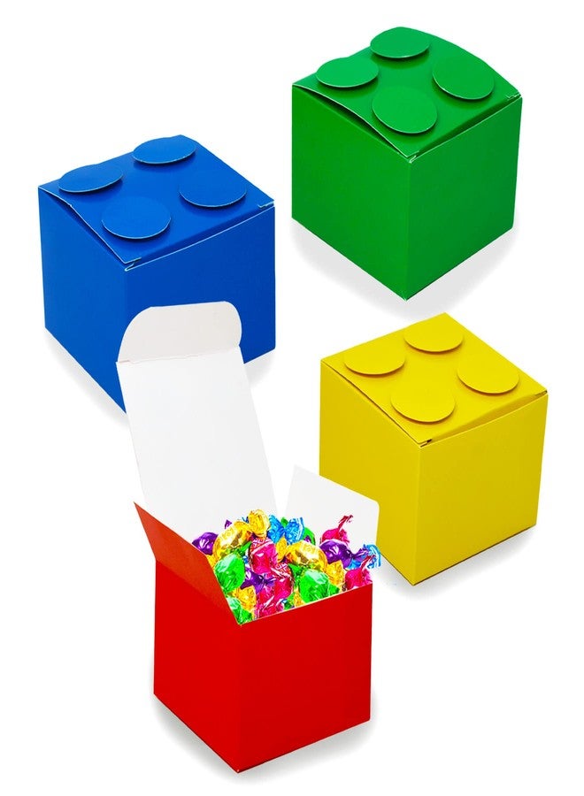 SNACKTERY Brick Party Favor Boxes - Building Block Party Supplies - 12 Cardboard Brick Paper Box - Colored Block Gift Goodie Candy Treat Box/Party box for Block Themed Birthday Party/ Baby Shower Block party - Image 1