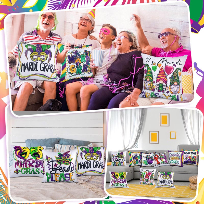 Mindsoft 9 Pcs Patriotic Throw Pillow Covers 4th of July Decorations 18 x 18 Inch  America Flag Stars Stripes Flag Pillow Covers Independence Day Memorial Day Home Sofa Couch Decorations - Image 5