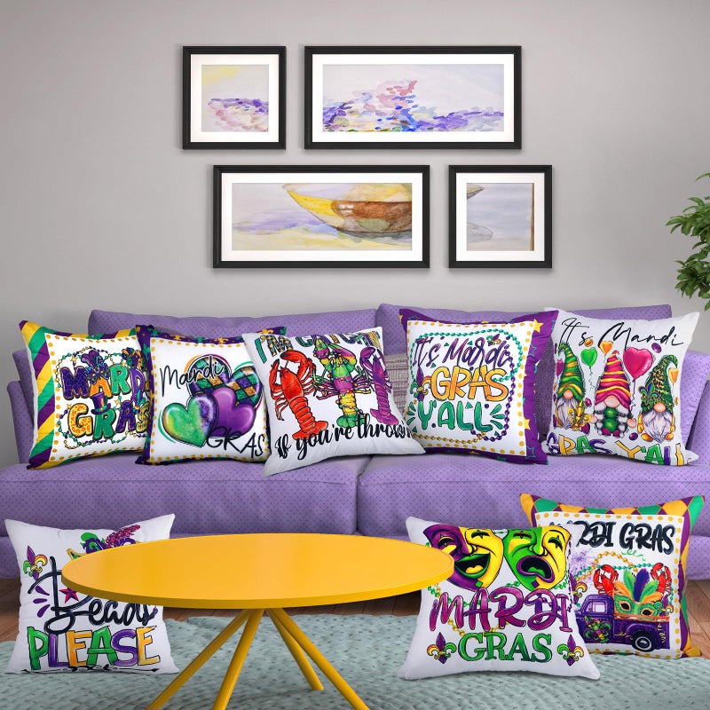 Mindsoft 9 Pcs Patriotic Throw Pillow Covers 4th of July Decorations 18 x 18 Inch  America Flag Stars Stripes Flag Pillow Covers Independence Day Memorial Day Home Sofa Couch Decorations - Image 2