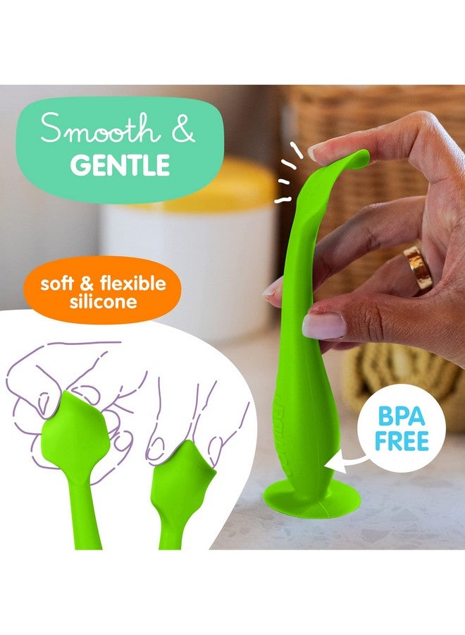 Baby Bum Brush ملعقة كريم الحفاضات بومكو خالية من BPA ملحق كريم الحفاضات الناعم والمرن ملعقة مؤخرة كريم طفح الحفاضات أساسية لحقيبة الأطفال (أخضر) - Image 4