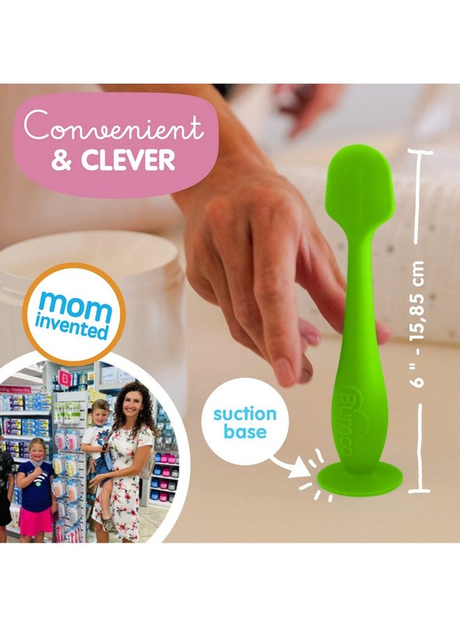 Baby Bum Brush ملعقة كريم الحفاضات بومكو خالية من BPA ملحق كريم الحفاضات الناعم والمرن ملعقة مؤخرة كريم طفح الحفاضات أساسية لحقيبة الأطفال (أخضر) - Image 3