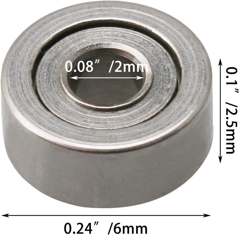 CNBTR 10PCS 2x6x2.5mm Bearing Steel Mini Groove Ball Bearings Sliding Wheels MR62ZZ Bearing Steel Miniature Ball Bearing for Power Tools, DIY Industry - Image 4