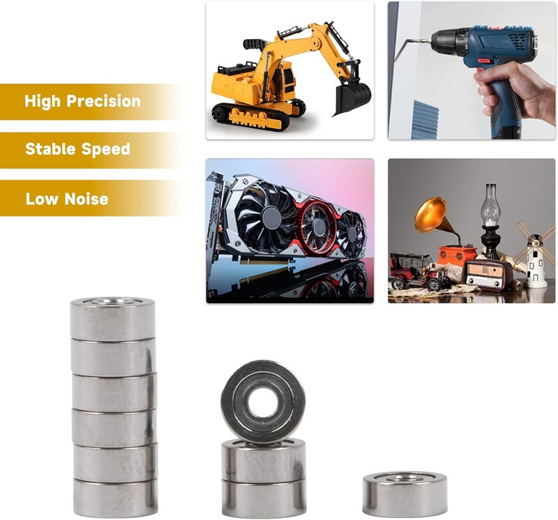 CNBTR 10PCS 2x6x2.5mm Bearing Steel Mini Groove Ball Bearings Sliding Wheels MR62ZZ Bearing Steel Miniature Ball Bearing for Power Tools, DIY Industry - Image 2