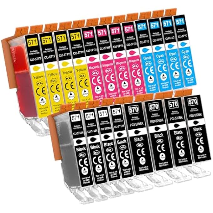 PRINTER CARTRIDGES COMPATIBLE WITH CANON PGI-570 CLI-571 FOR CANON PIXMA TS5050 TS5000 TS5051 TS5053 TS5055 TS6050 TS6051 TS6052 MG5750 MG5751 MG5752 MG5753 MG5753 MG6800 MG6850 MG6851 MG6852 MG6853 - Image 2