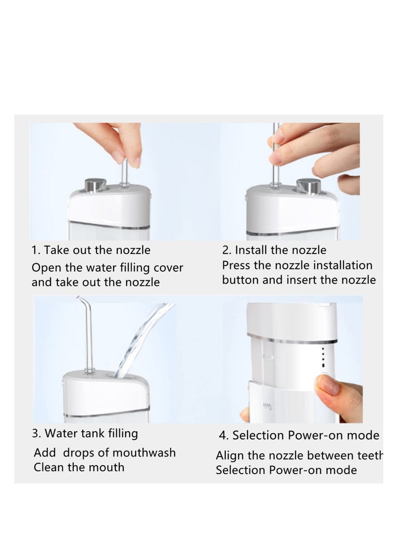 SYOSI Water Dental Flosser Cordless for Teeth 3 Modes IPX7 Waterproof Home Travel Water Flossers for Teeth Braces Bridges Care Water Teeth Cleaner with 4 Flossing - Image 5