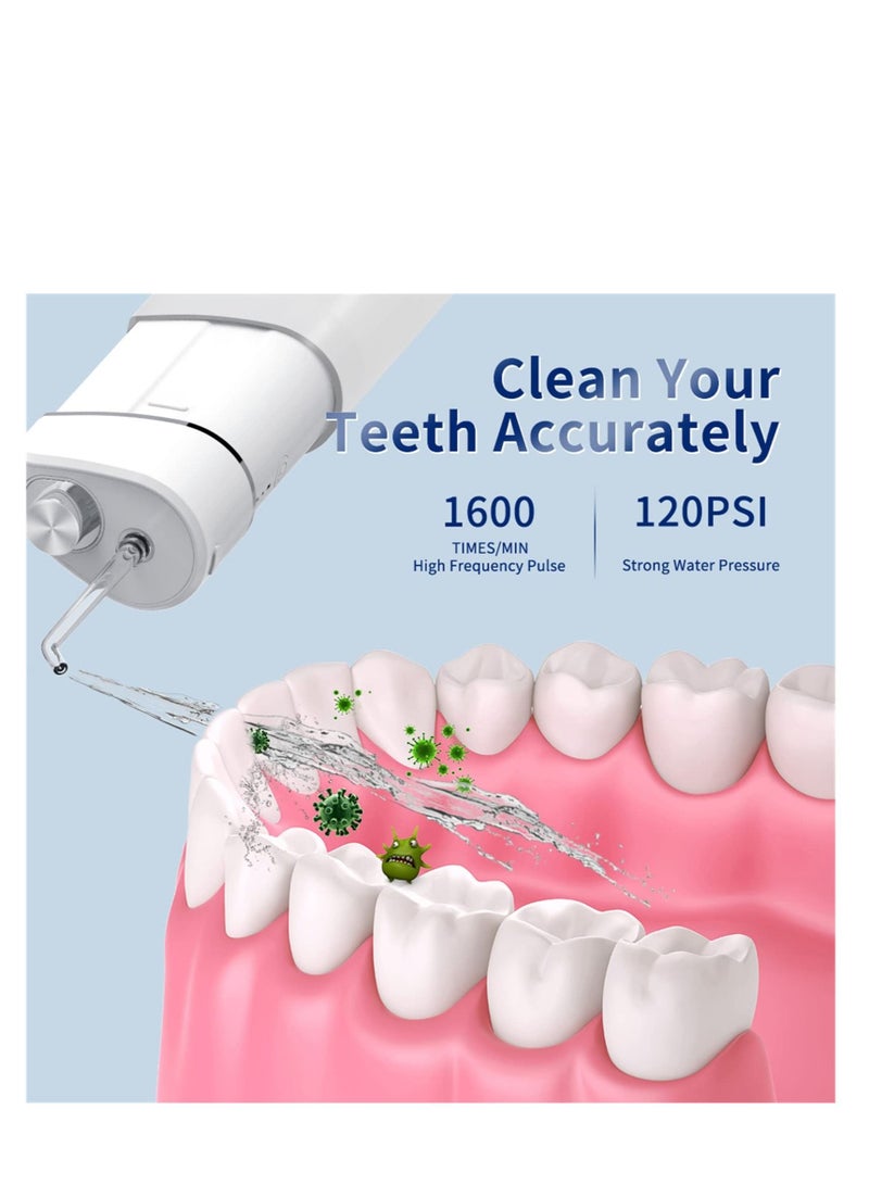 SYOSI Water Dental Flosser Cordless for Teeth 3 Modes IPX7 Waterproof Home Travel Water Flossers for Teeth Braces Bridges Care Water Teeth Cleaner with 4 Flossing - Image 3