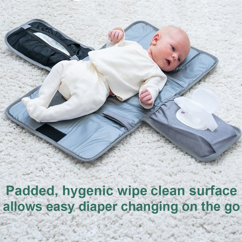 LILFOX Portable Changing Pad - One-Hand Diaper Change Pad for Baby Diaper Bag or Changing Table. Unisex Baby Shower Gifts, Newborn Essentials - Image 2
