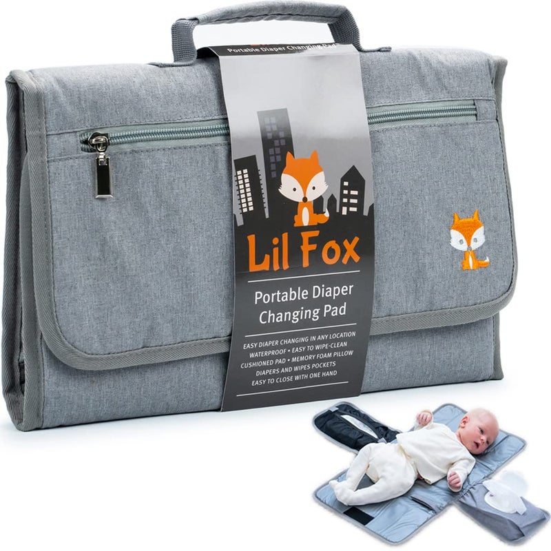 LILFOX Portable Changing Pad - One-Hand Diaper Change Pad for Baby Diaper Bag or Changing Table. Unisex Baby Shower Gifts, Newborn Essentials - Image 1
