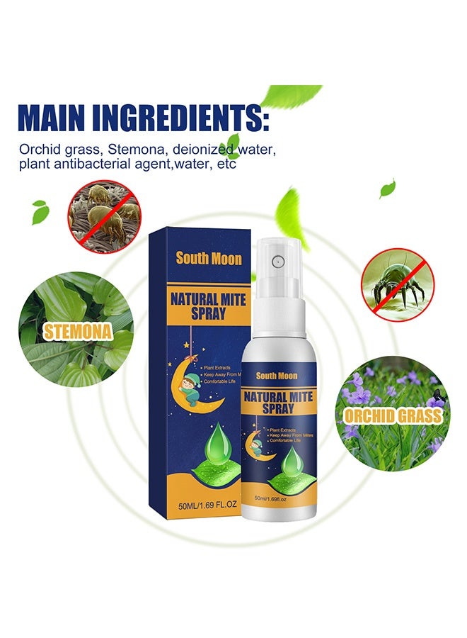SOUTH MOON Natural Mite Spray,Mite Spray for home Mite Removal Indoor Environment Bed Linen and Clothing Mite Removal Spray (50ml） - Image 3