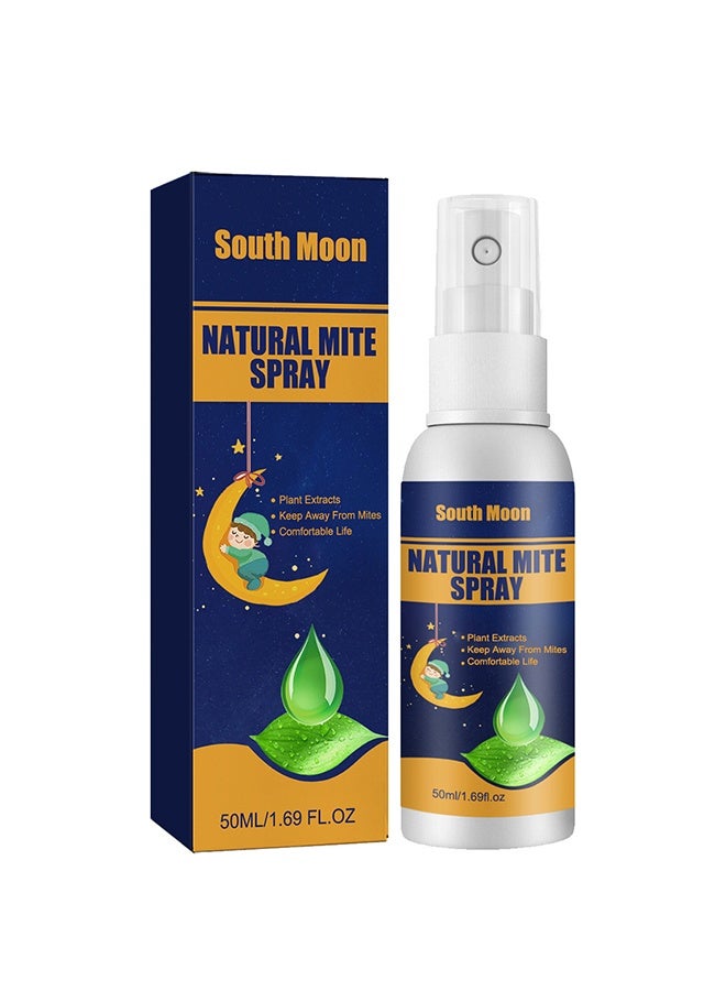 SOUTH MOON Natural Mite Spray,Mite Spray for home Mite Removal Indoor Environment Bed Linen and Clothing Mite Removal Spray (50ml） - Image 1