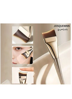 JOSQUEWNN Fish Tail Foundation Brush, Features a Curved Shape That Applies Product Lightly And Evenly. Short Dense Soft Bristles Flat Cheek Brush, Cheek Cream Cheek Cleansing Brush, Concealer Brush, Luxury Fiber Bristle, Making It Perfect For Both Foundation And Masks.  - Image 1