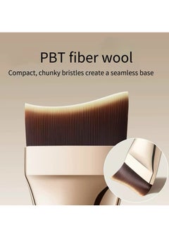 JOSQUEWNN Fish Tail Foundation Brush, Features a Curved Shape That Applies Product Lightly And Evenly. Short Dense Soft Bristles Flat Cheek Brush, Cheek Cream Cheek Cleansing Brush, Concealer Brush, Luxury Fiber Bristle, Making It Perfect For Both Foundation And Masks.  - Image 2
