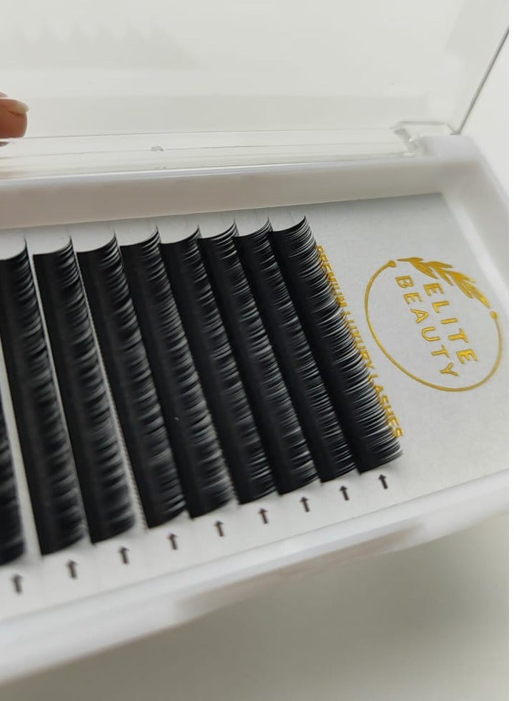 ملحقات الرموش 0.10 عمق 9 ملم علبة المزج 12 صف رموش فردية لتمديد الرموش لفة رموش فردية - Image 1