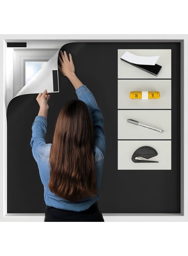 Lucky Kids Portable Blackout Curtain with Velcro – Cut-to-Fit Blackout Window Cover Film for Travel & Home – 145x300cm / 145x400cm, Light Blocking Shades for Windows, Removable & Reusable - Image 1