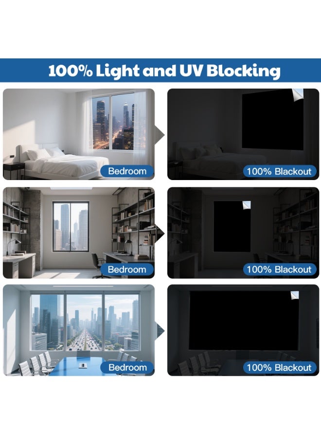 Lucky Kids Portable Blackout Curtain with Velcro – Cut-to-Fit Blackout Window Cover Film for Travel & Home – 145x300cm / 145x400cm, Light Blocking Shades for Windows, Removable & Reusable - Image 4