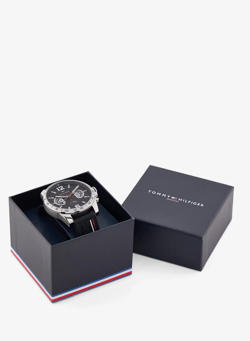 Tommy Hilfiger  Mens Analog Multifunction Quartz Watch With Black Silicone Bracelet - 1791473 for Men | Best Price UAE