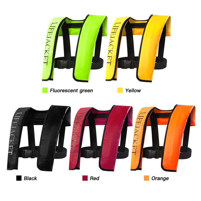 Auto Inflatable Life Vest: Orange Lightweight Durable TPU Nylon Fabric - Auto Inflates When Immersed With Reflective Elements & Emergency Whistle for Adult Water Sports, Kayaking, Boating, Swimming - Image 2
