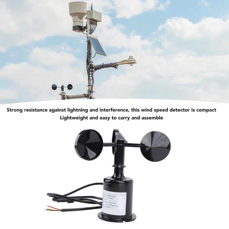 High Accuracy Wind Speed Anemometer Sensor 5V with 2 62ft Cable IP64 for Outdoor Industrial Use - Image 4