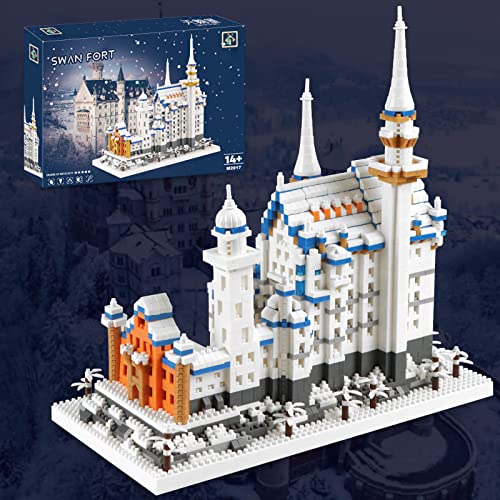 Vziimo Germany Swan Stone Castle Micro Building Blocks Set Famous World Architecture Model Creative Collection Building Toys for Adults and Kids 14 2800 Pieces - Image 1
