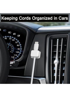 erorex 6 Pcs Cable Management Organizer Desk Wall Cable Clip Adhesive Wire Holder Magnetic Cable Organizer Desktop Mouse Cable Home Use Simple Cable Winder White  - Image 3