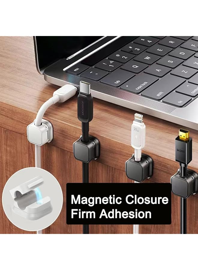 إيروريكس قطع منظم إدارة الكابلات، مشبك كابلات على الحائط للمكتب، حامل سلك لاصق، منظم كابلات مغناطيسي، كابل ماوس سطح المكتب، للاستخدام المنزلي، لفاف كابل بسيط، أبيض - Image 2