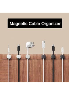 erorex 6 Pcs Cable Management Organizer Desk Wall Cable Clip Adhesive Wire Holder Magnetic Cable Organizer Desktop Mouse Cable Home Use Simple Cable Winder White  - Image 5