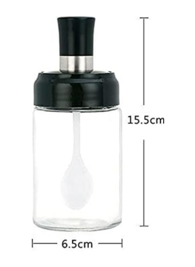 Generic - 6 Piece Glass Kitchen Spice Jars with Spoons Honey Dispenser Jar and Airtight Lid - 6 Piece Spice and Seasoning Set - Glass Spice Jar Set - Tall Glass Storage Container Set for Spices and Pulses - Transparent Airtight Spice Jars for Kitchen, Sugar, Coffee - 6 Pieces Topless Jars and Salt for Kitchen Food Storage, Tea, Coffee, Sugar, and Salt - Image 1