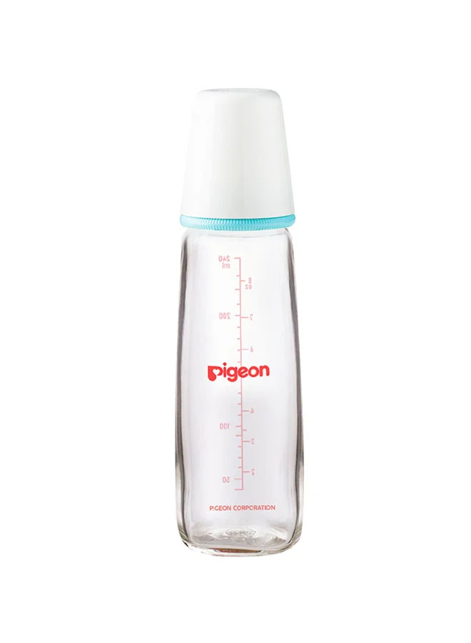 بيجون Slim Neck Glass Bottle White Cap - 240ML - Assorted
