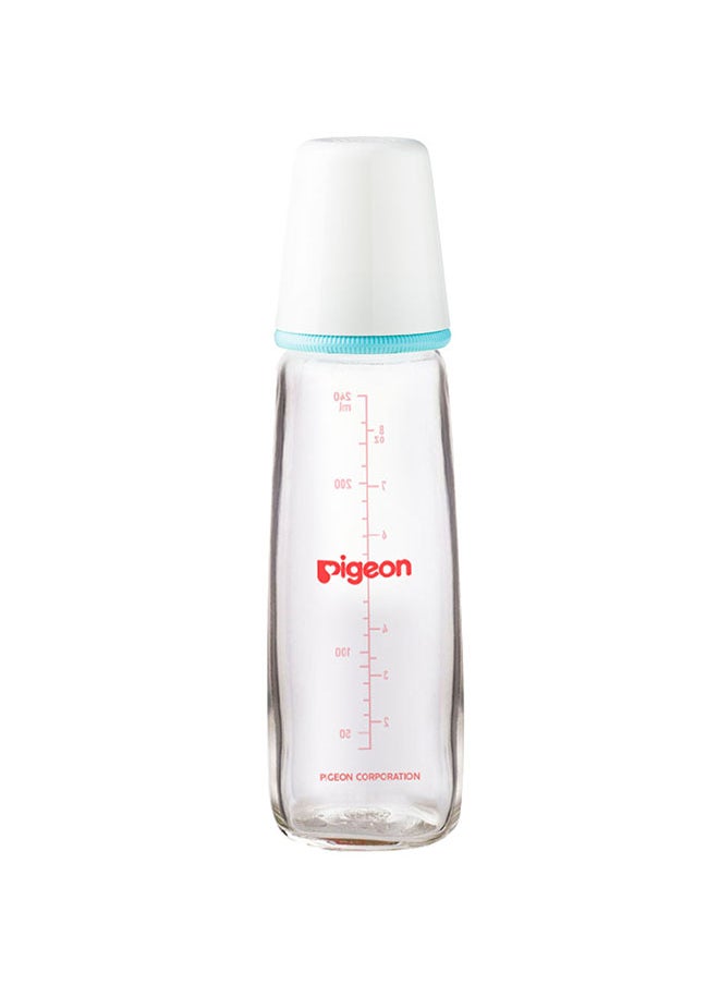 pigeon Slim Neck Glass Bottle White Cap - 240ML - Assorted  - Image 1