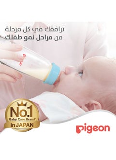 pigeon قارورة زجاجية رفيعة ذات غطاء أبيض - 240 مل  - Image 3