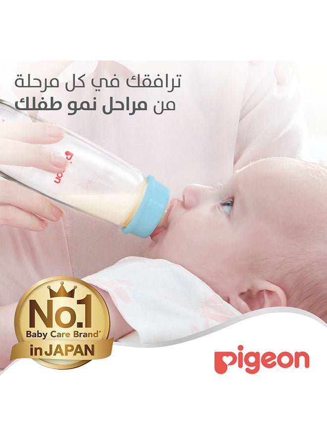pigeon Slim Neck Glass Bottle White Cap - 240ML - Assorted  - Image 3