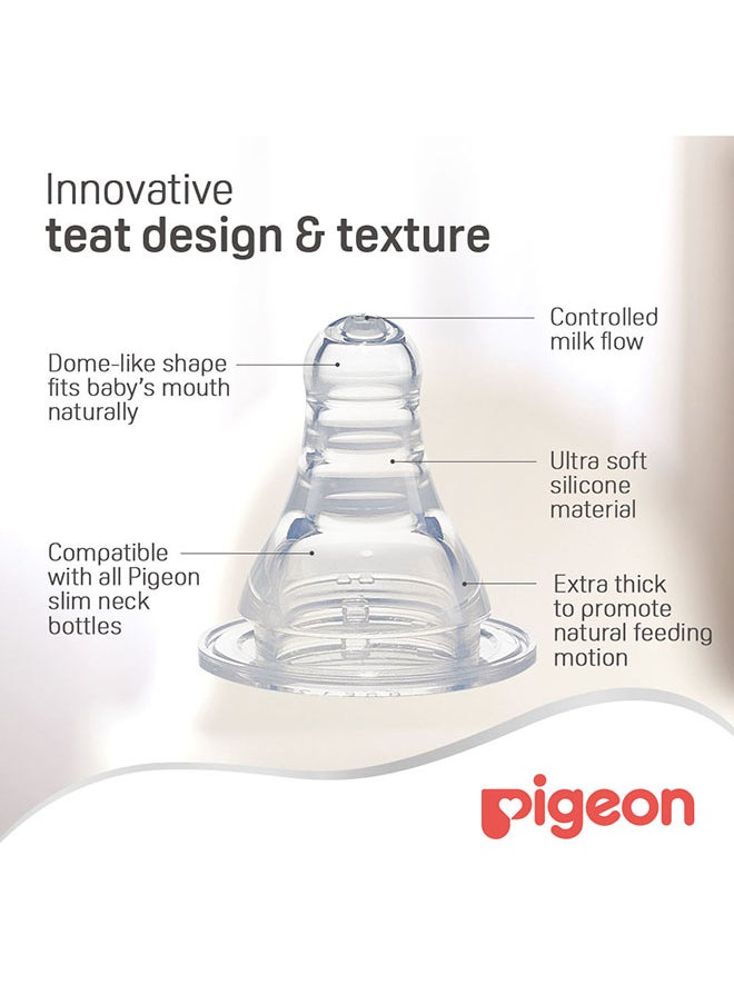 pigeon - Slim Neck Glass Bottle White Cap - 240ML - Assorted - Image 1