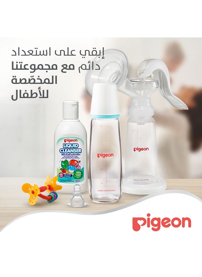 pigeon - Slim Neck Glass Bottle White Cap - 240ML - Assorted - Image 1