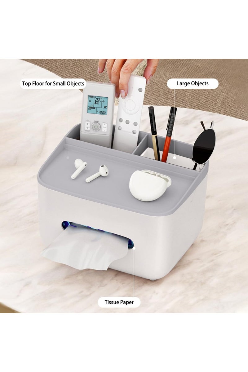 Desktop tissue storage box, multifunctional container with mobile phone holder, desktop stationery storage tissue box, suitable for living room, office, bedside table, dressing table, bedroom, bathroom - Image 4