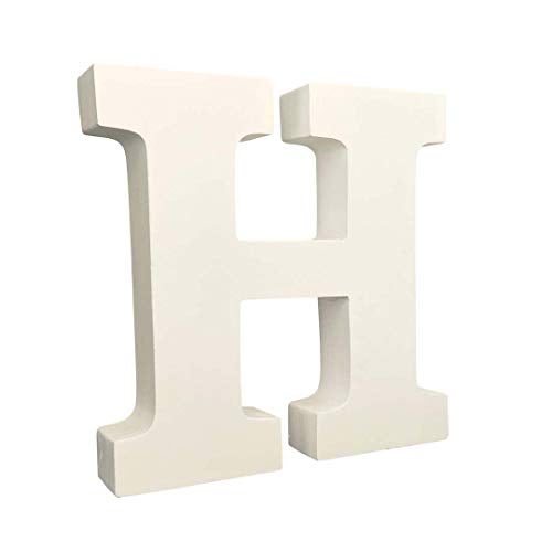 SMARTCAREWOOD Wooden H Letter- English Upper Case Alphabets Cutouts for Art and Craft Work (H_White_15x2.5 Cm) - Image 2