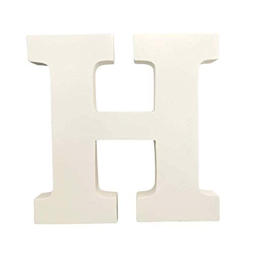 SMARTCAREWOOD Wooden H Letter- English Upper Case Alphabets Cutouts for Art and Craft Work (H_White_15x2.5 Cm) - Image 1