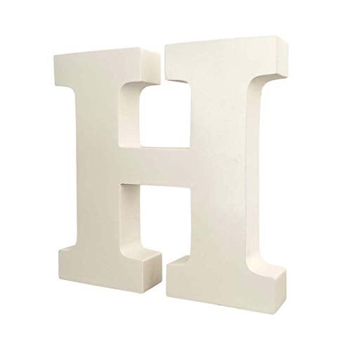 SMARTCAREWOOD Wooden H Letter- English Upper Case Alphabets Cutouts for Art and Craft Work (H_White_15x2.5 Cm) - Image 3