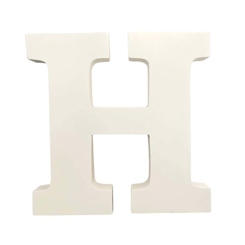 SMARTCAREWOOD Wooden H Letter- English Upper Case Alphabets Cutouts for Art and Craft Work (H_White_15x2.5 Cm) - Image 5