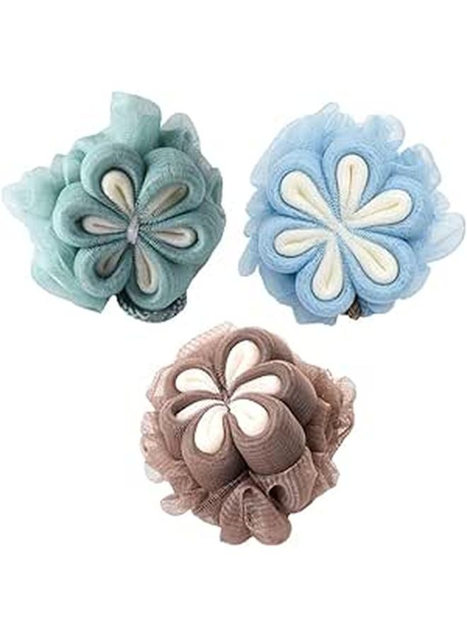 3 Pack Portable Shower Loofah Balls Gentle Body Scrubber For Massage And Exfoliation - Image 1