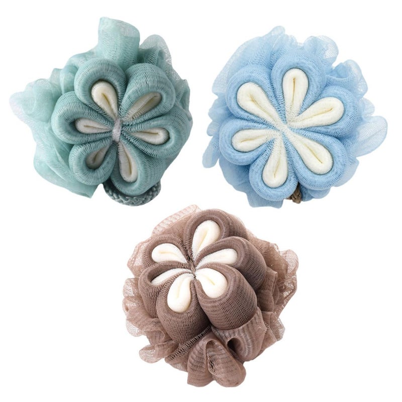 3 Pack Portable Shower Loofah Balls Gentle Body Scrubber For Massage And Exfoliation - Image 2