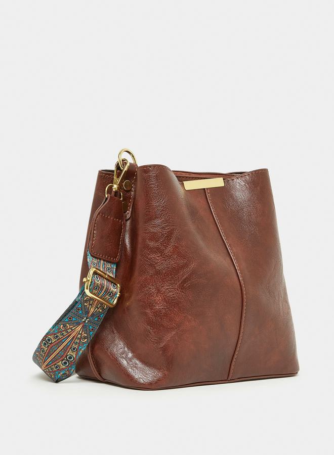 Styli Retro Ethnic Strap Bucket Bag - Image 1