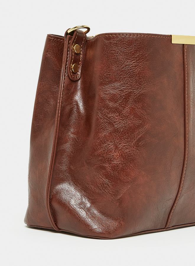 Styli Retro Ethnic Strap Bucket Bag - Image 2