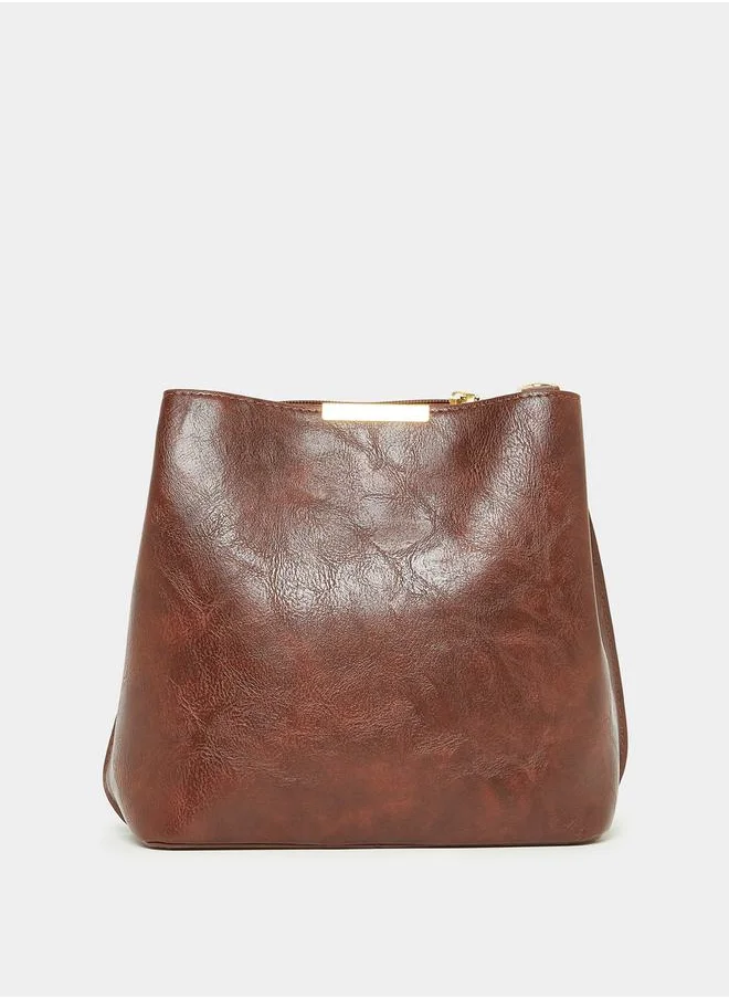 Styli Retro Ethnic Strap Bucket Bag