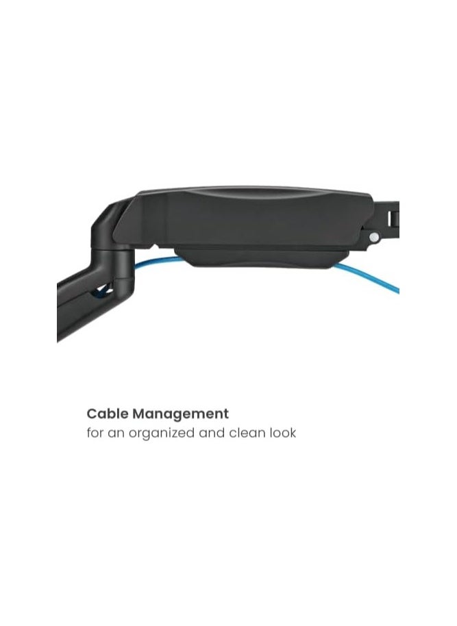 INFINIARC Dual Monitor Arm with Mechanical Spring, Fits 17 to 32 Inch Screens, Curved Monitor Support, 2 to 9kg Weight Capacity per Arm, 450mm Extension, 180° Rotation – Black  - Image 3