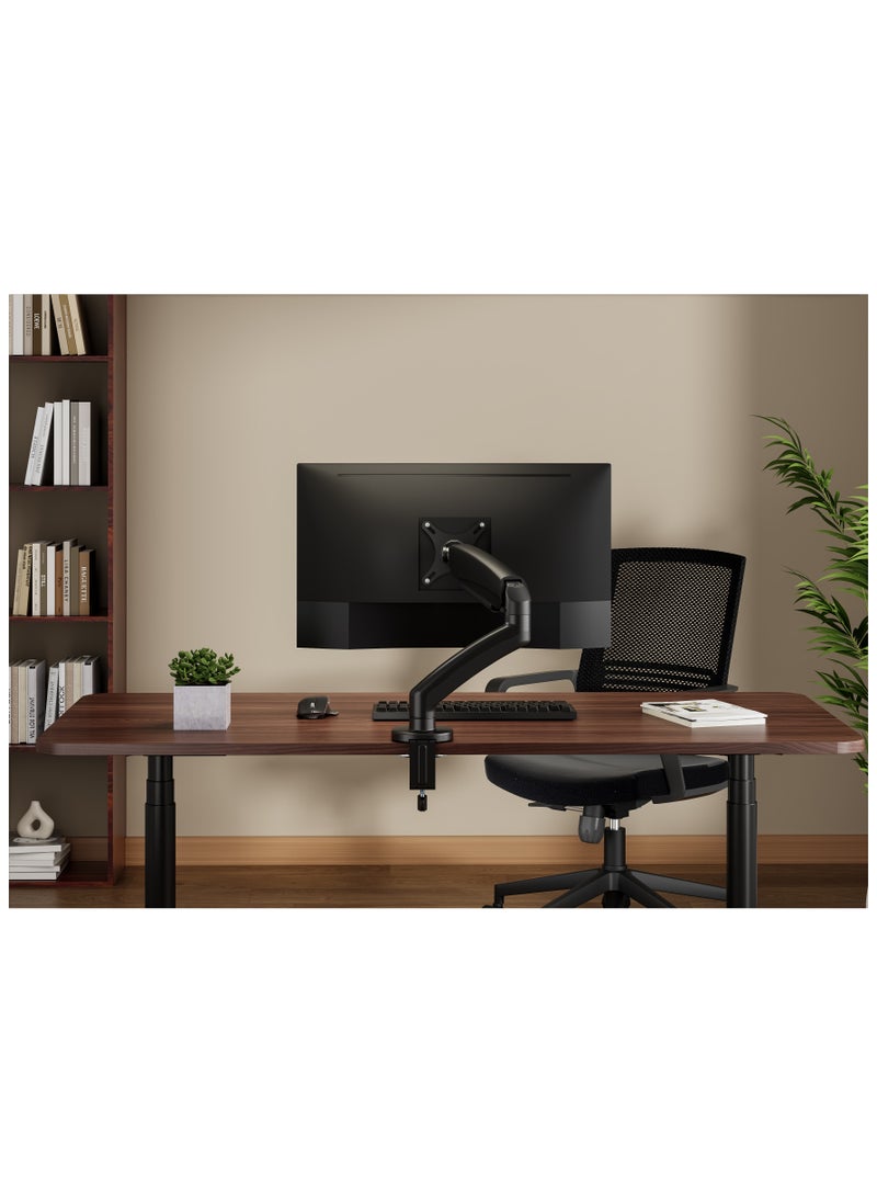 INFINIARC Dual Monitor Arm with Mechanical Spring, Fits 17 to 32 Inch Screens, Curved Monitor Support, 2 to 9kg Weight Capacity per Arm, 450mm Extension, 180° Rotation – Black  - Image 2